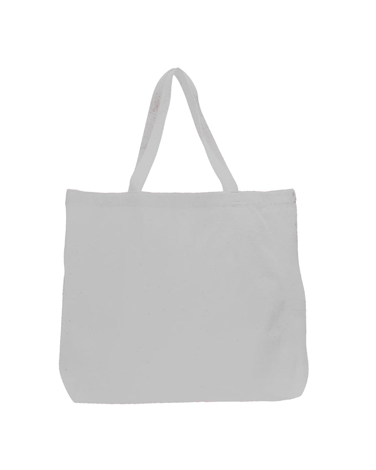 White tote bag on a white background