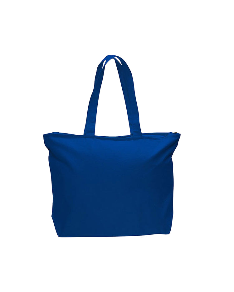 Blue tote bag on a white background