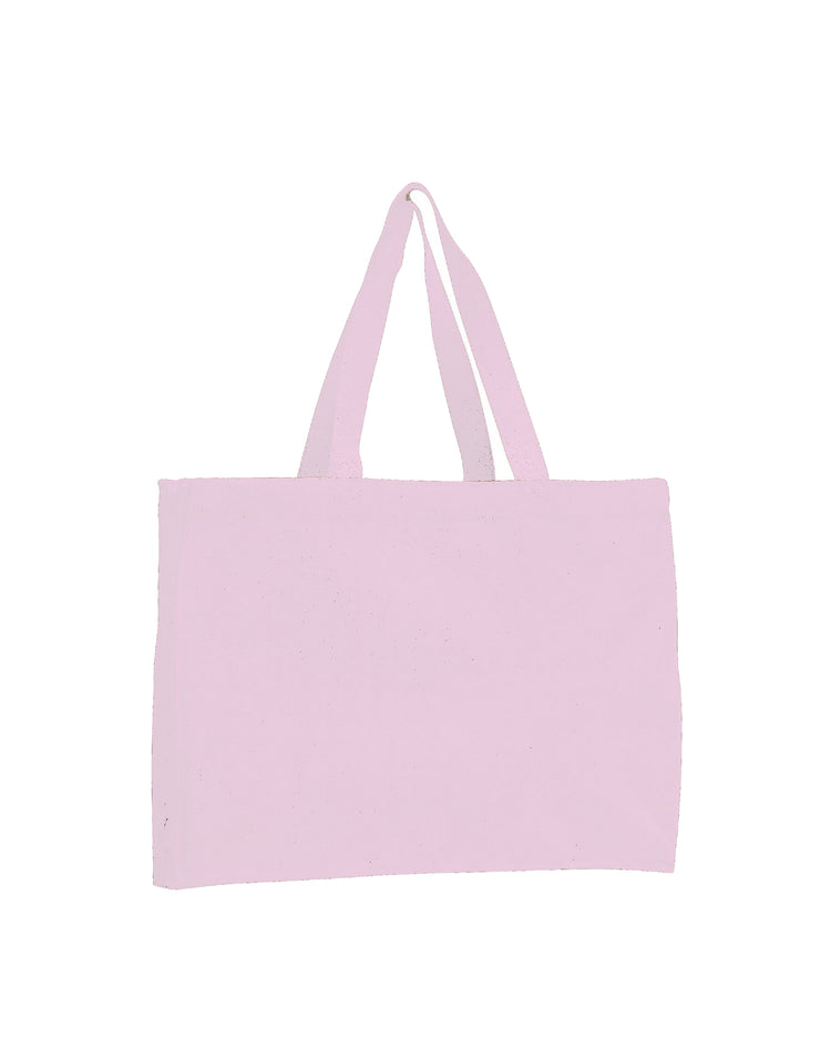 Light pink tote bag on a white background