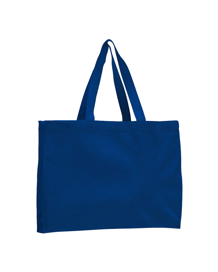 Blue tote bag on a white background