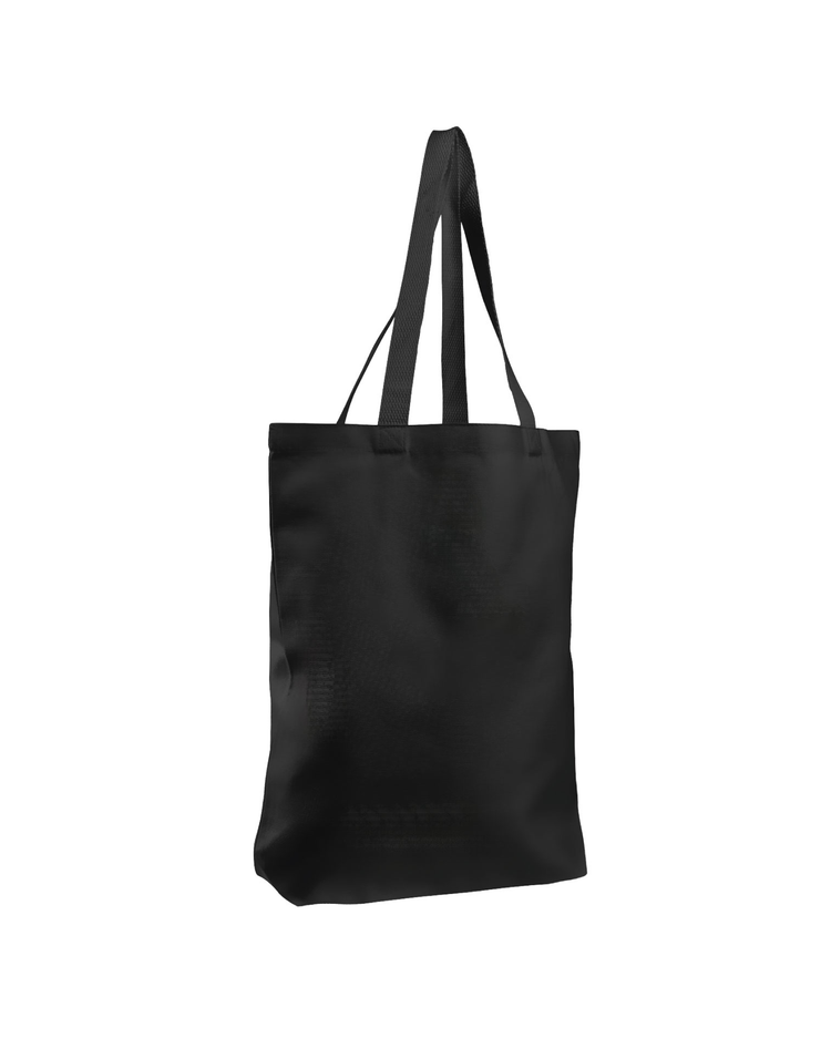 Black tote bag on a white background