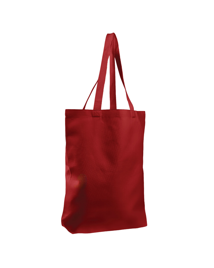 Red tote bag on a white background