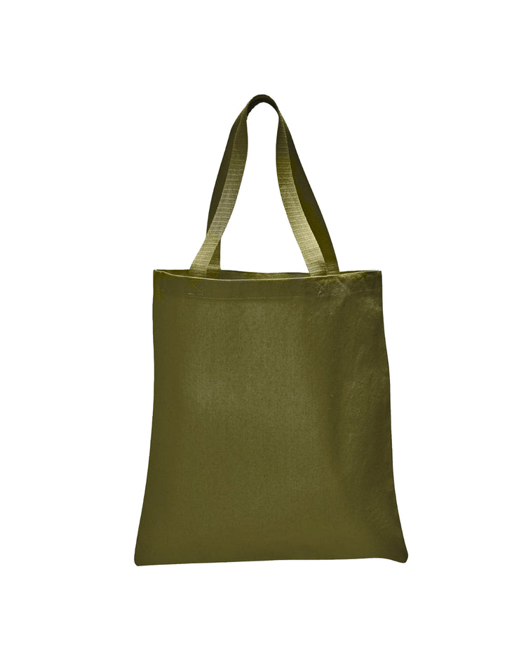 Green tote bag on a white background