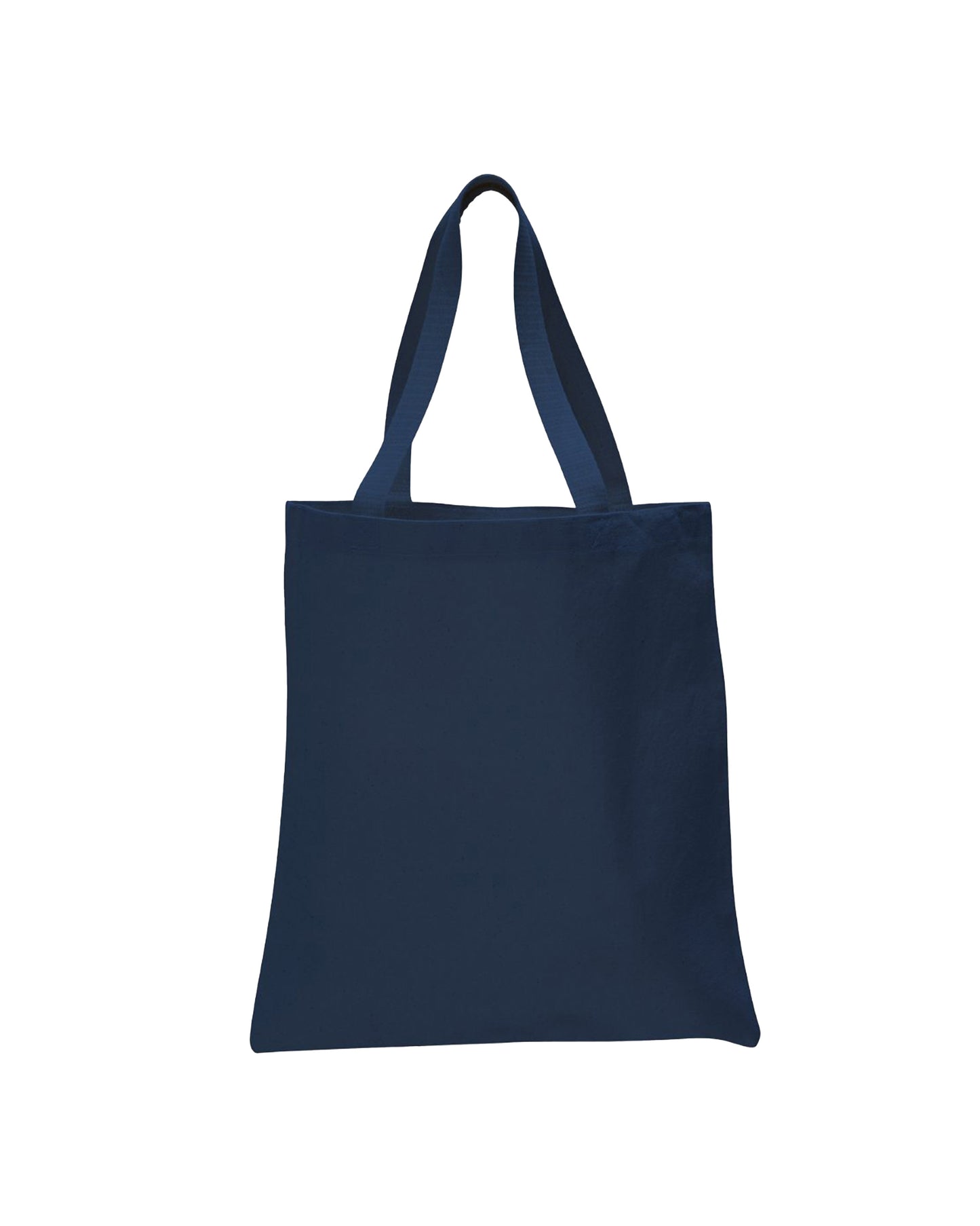 Navy blue tote bag on a white background