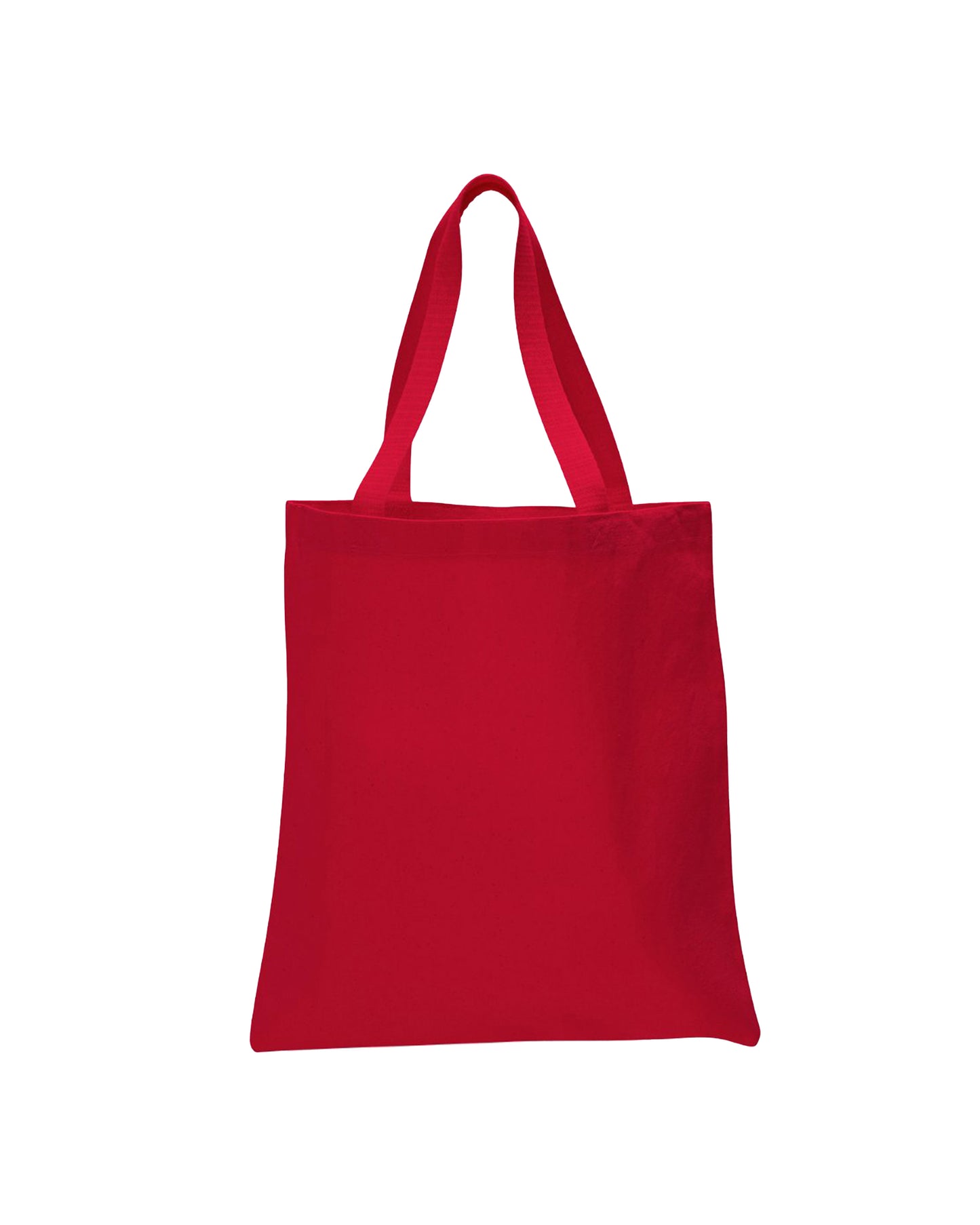 Red tote bag on a white background