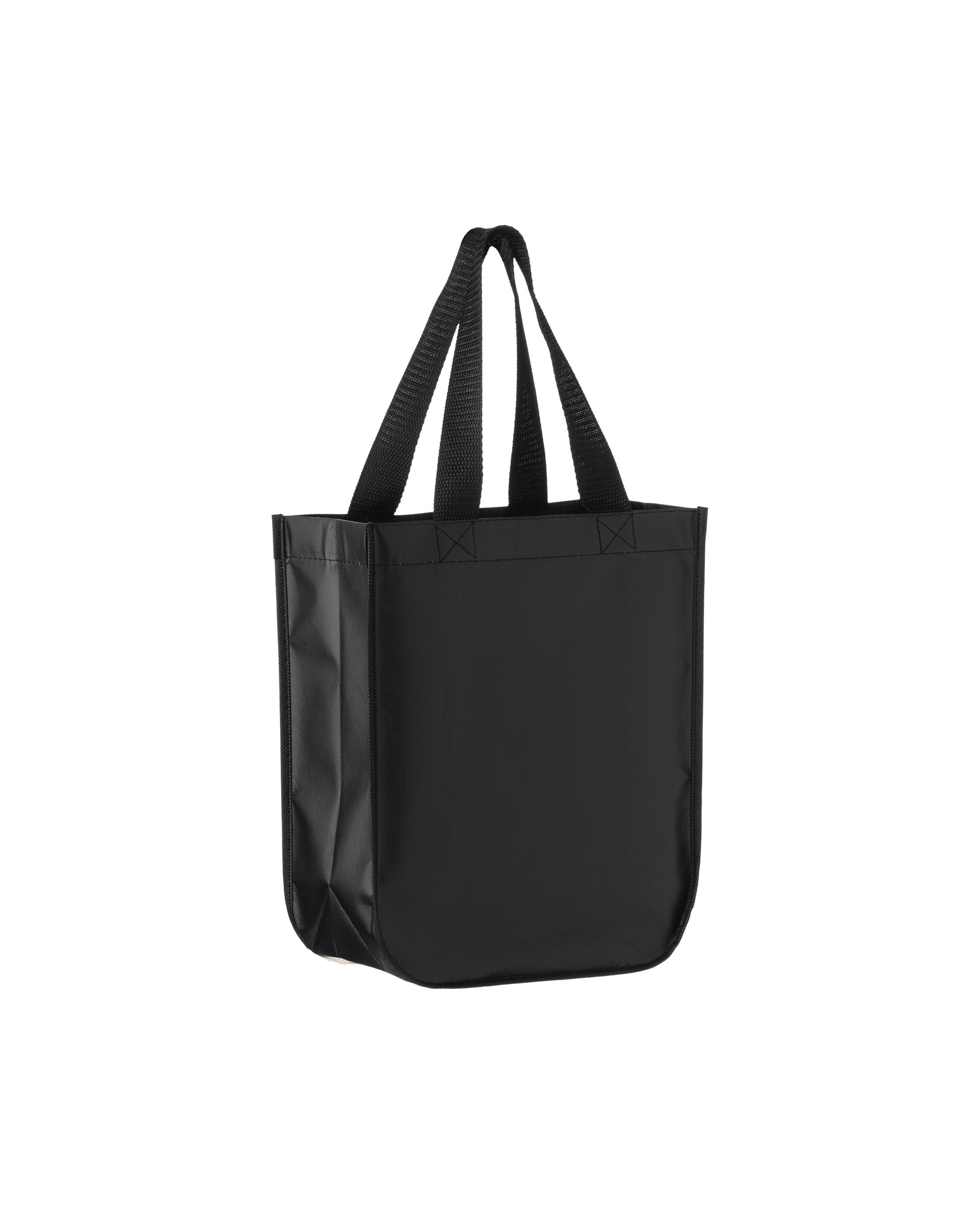 Black tote bag on a white background