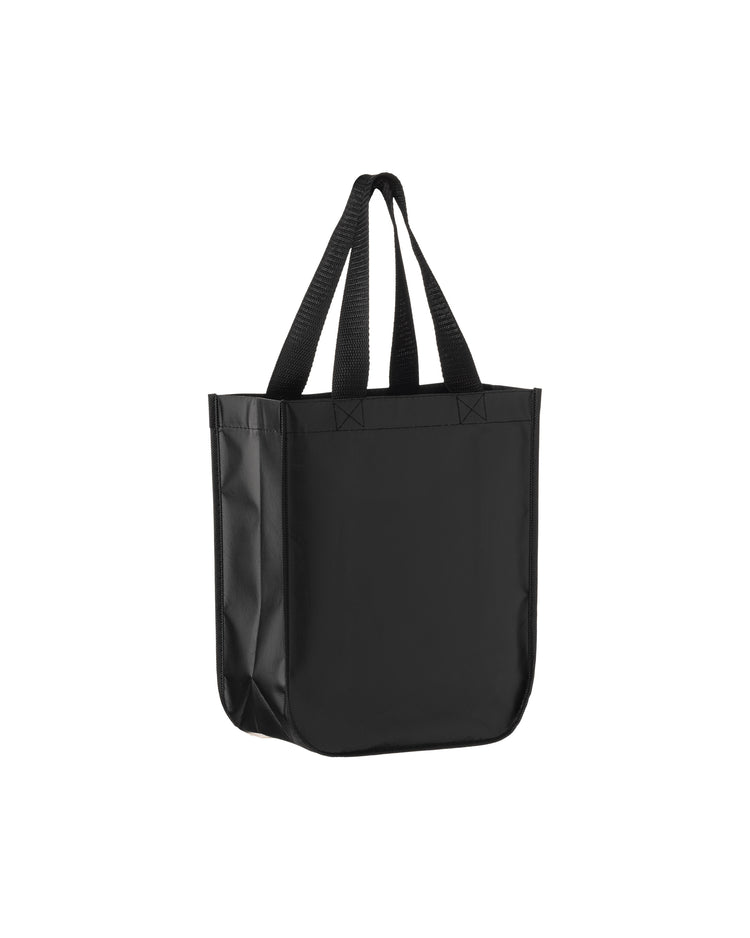 Black tote bag on a white background