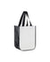 Black and white tote bag on a white background