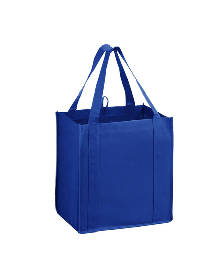 Blue tote bag on a white background