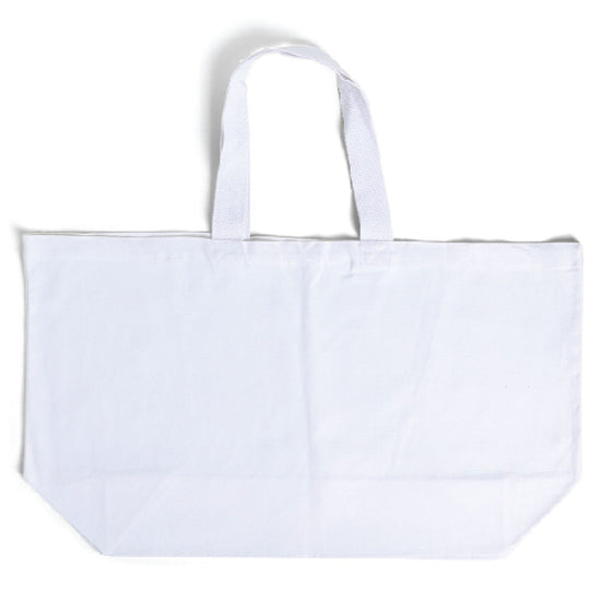 White tote bag on a white background