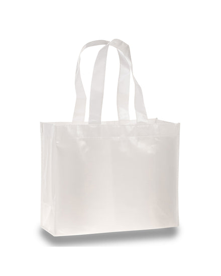 White tote bag on a white background