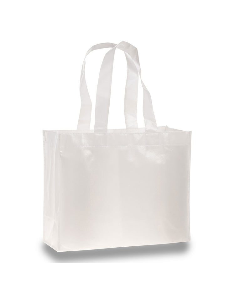 White tote bag on a white background