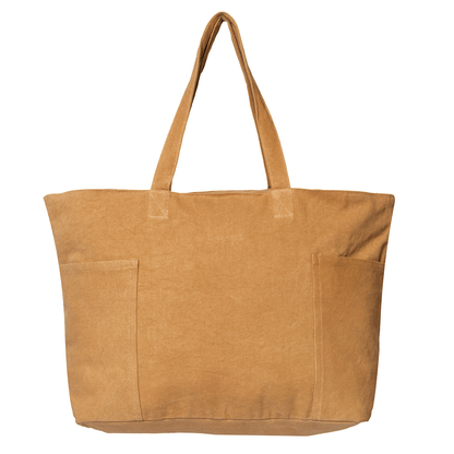 Brown tote bag on a white background