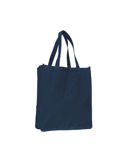 Navy blue tote bag on a white background