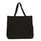 Black tote bag on a white background