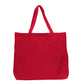 Red tote bag on a white background