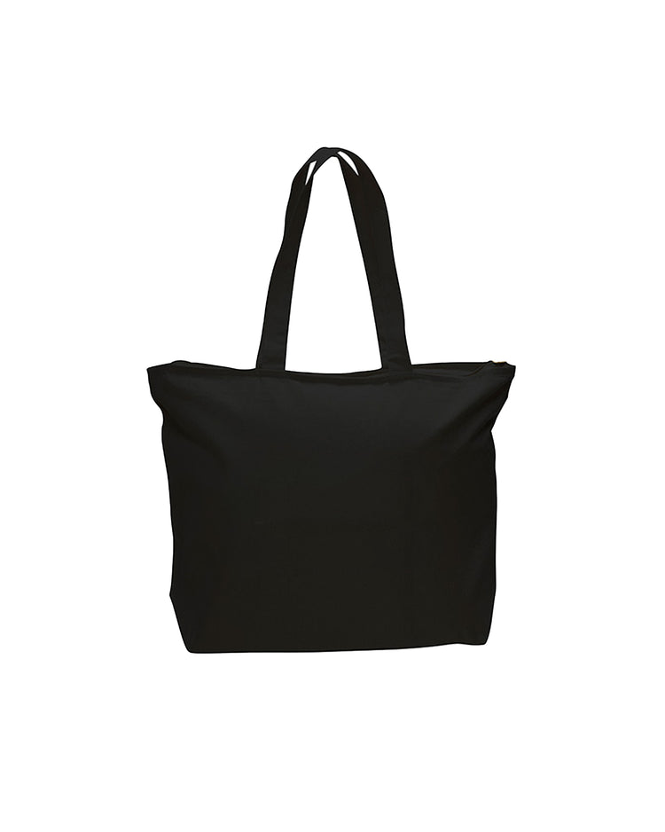 Black tote bag on a white background