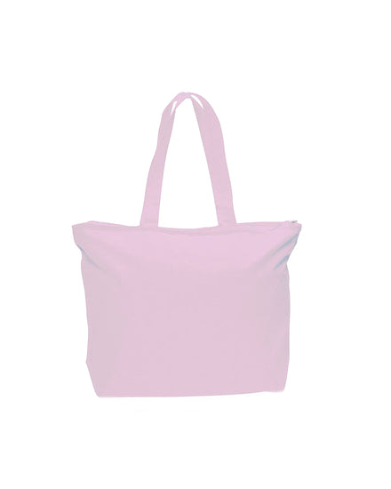 Light pink tote bag on a white background