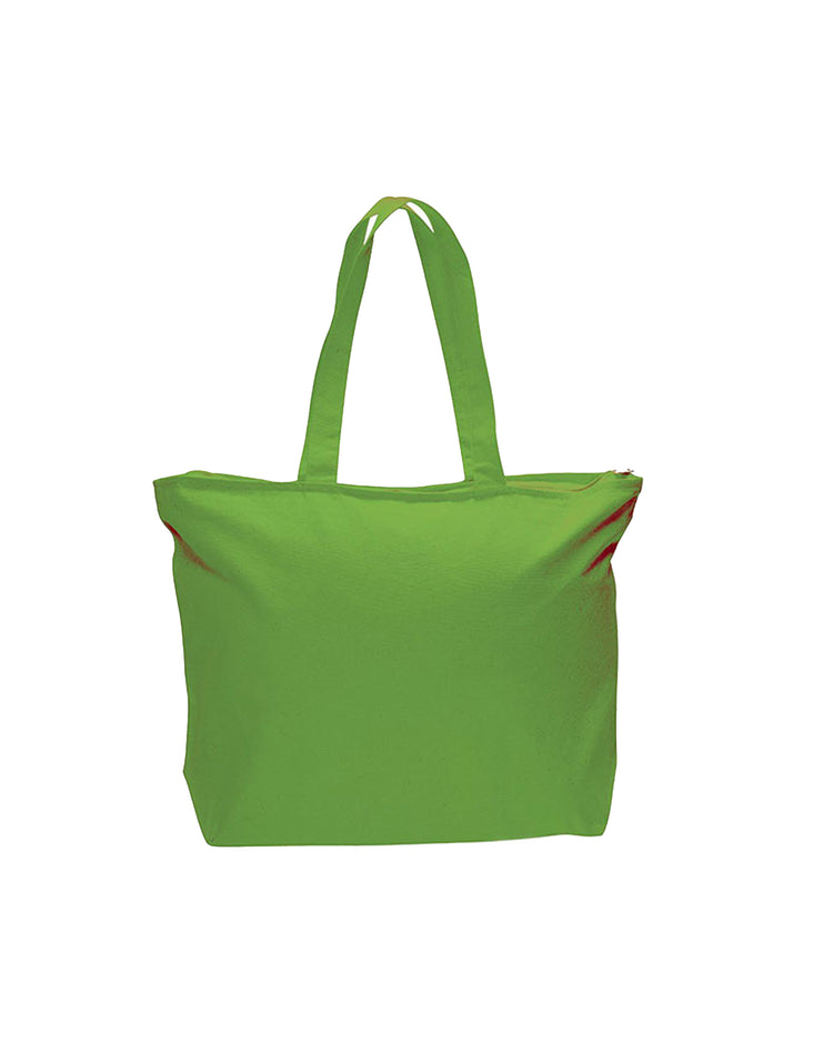 Green tote bag on a white background