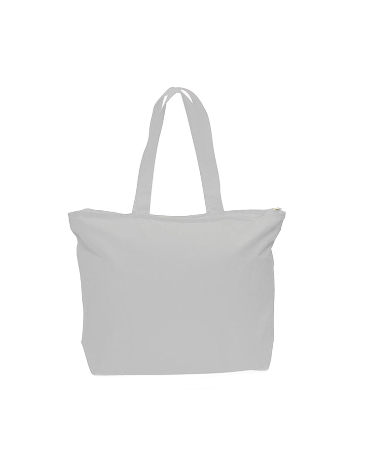 White tote bag on a white background