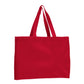 Red tote bag on a white background