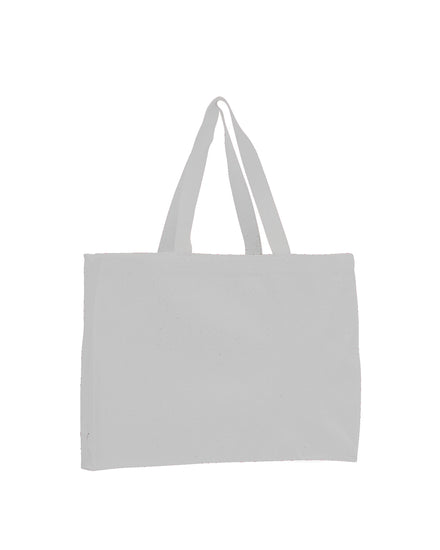 White tote bag on a white background