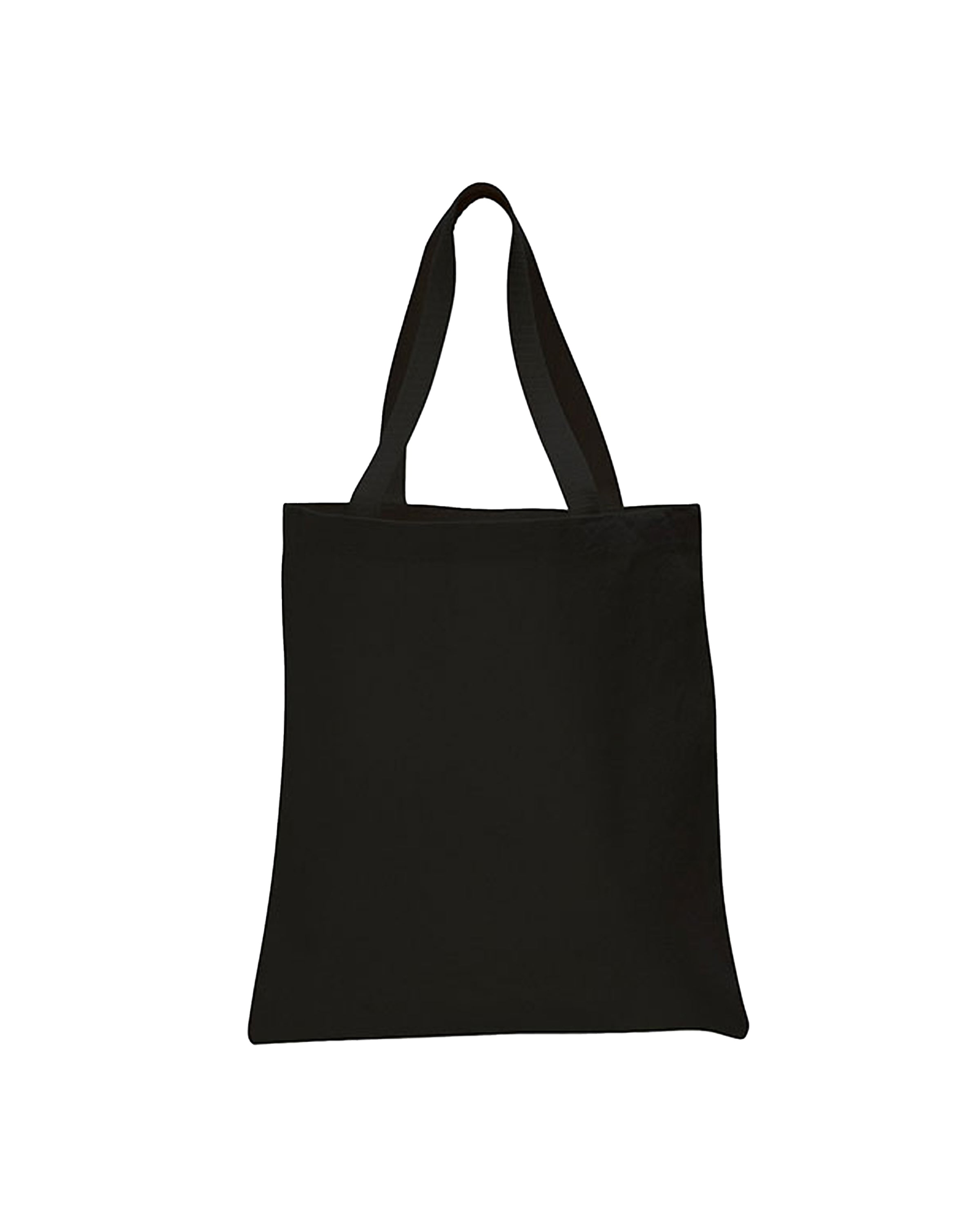 Black tote bag on a white background
