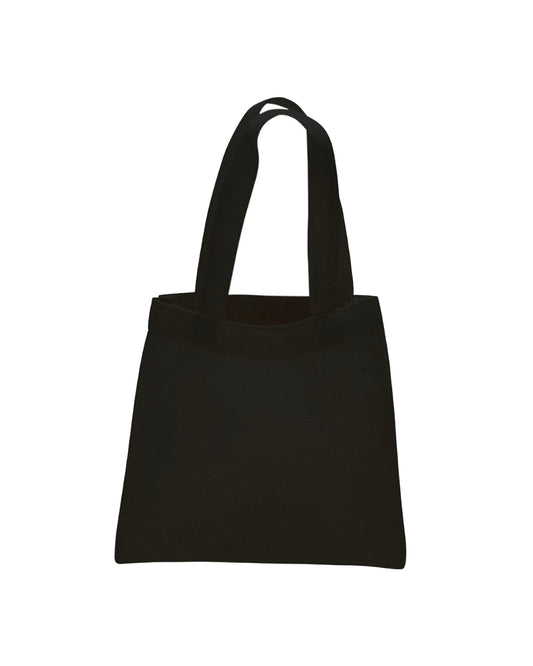 Black tote bag on a white background