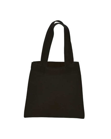 Black tote bag on a white background