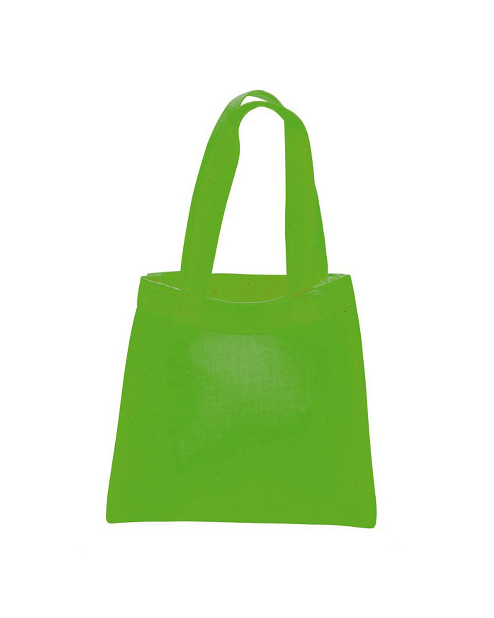 Green tote bag on a white background